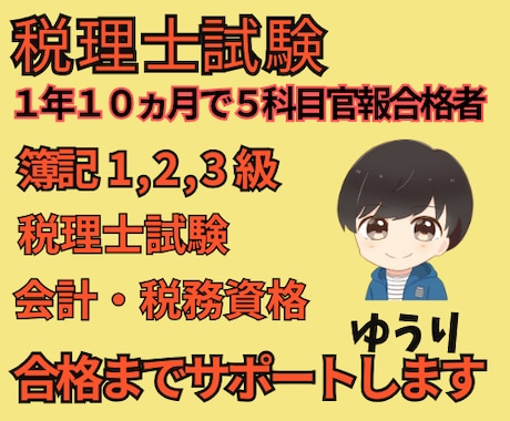 税理士試験(簿記1～3級)を１カ月間個別指導します 学習計画・進捗管理・質問対応を1か月行います【２年で官報】 イメージ1