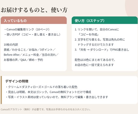 サロン向けInstagram投稿テンプレ提供します Canvaでコピーして文字と写真を入れ替えるだけ／10枚 イメージ2
