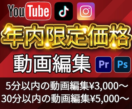 年内限定!!破格で動画編集いたします 迅速かつ丁寧な編集を目指しています。 イメージ1