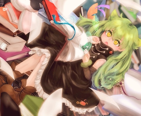 厚塗り風で可愛い女の子のイラスト描きます 。アイコンや一枚絵、キャラデザも対応しています！ イメージ1