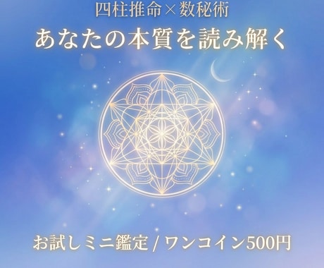 四柱推命で性格・才能・運勢をワンコインで鑑定します 生年月日だけで本格鑑定｜PDF3ページのお試しレポート イメージ1