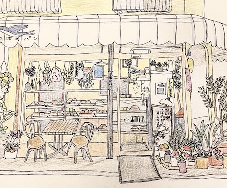 色鉛筆画　手描きの建物イラスト描きます 店舗紹介・外観/習い事教室紹介/家のイラストなど イメージ2