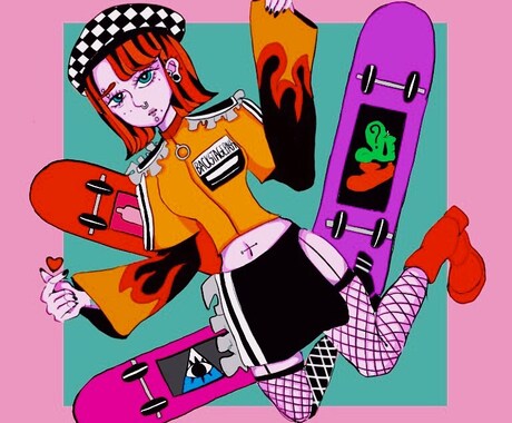 アイコン、プレゼントイラストなど作成いたします アメリカポップで個性的、カラフルなイラストなど作成します イメージ2