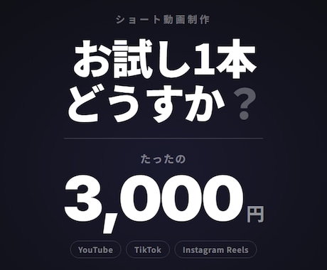 プロが制作！月額セットでショート動画を量産します 初回1本3,000円でお試しOK イメージ1
