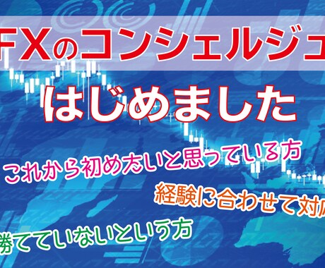 FXのコンシェルジュ始めます あなた1人だけの力でも稼げるトレーダーに昇華させます! イメージ1