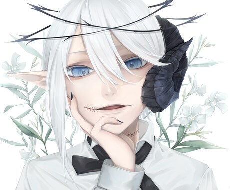 オリジナル・二次創作イラスト制作いたします 透明感のある女性・中性キャラクターのイラスト イメージ1