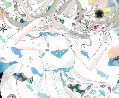 1500円〜 アイコンなどに イラスト描きます マスキングテープを使ったアナログイラスト イメージ2