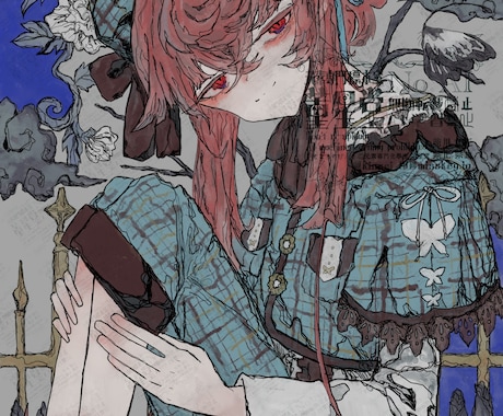 独特な世界観・ラスボス感強強 サムネ描きます 強火な目線で射抜くようなイラストをかきます イメージ2