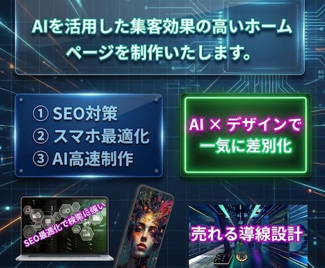 AI活用の集客できるホームページを作ります AI×デザインでお店の魅力が伝わるサイトに仕上げます！ イメージ1