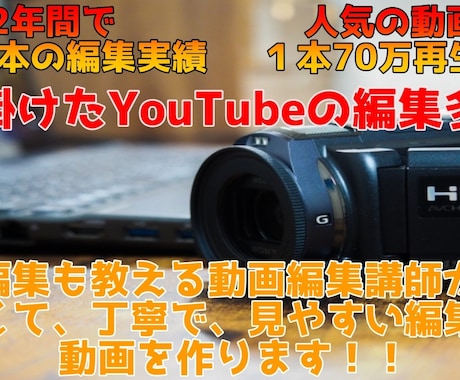 Youtubeの動画編集します 早くて、丁寧で、見やすい編集で動画を作ります！ イメージ1