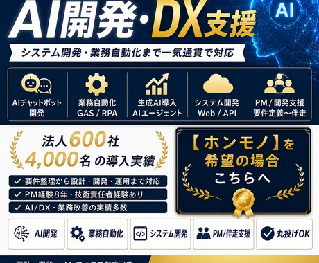 AI開発・業務自動化支援します 生成AI導入〜開発まで対応可能です イメージ1