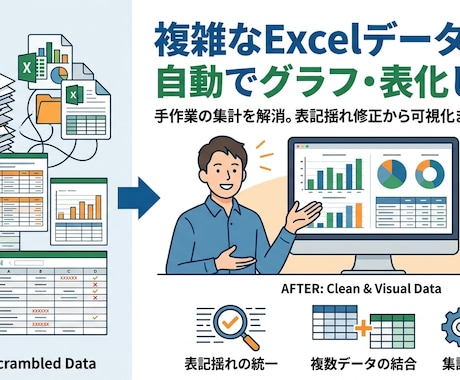 複雑なExcelデータを自動でグラフ・表化します イメージ1