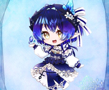 宝石のようにキラキラなちびキャラ描きます きらきら輝く理想の世界を形に！ イメージ1