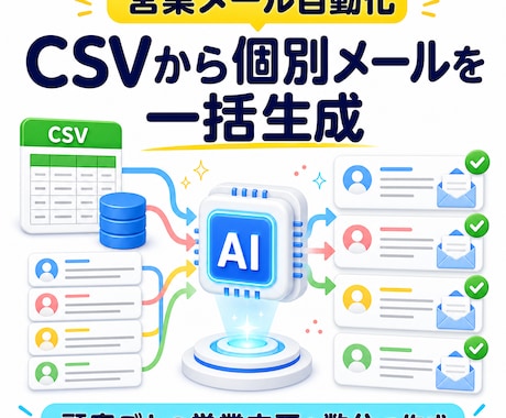 CSVの顧客リストから営業メールを一括生成します 100社分の個別営業メッセージを数分で自動作成 イメージ1