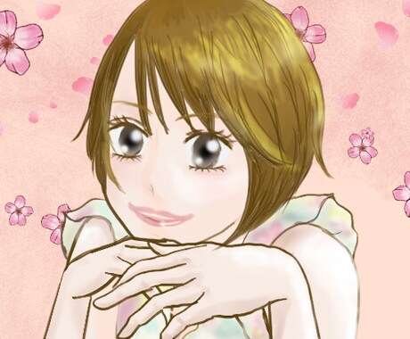アイコン用のイラスト描きます アイコンにぴったり!背景もかわいい!女の子のイラスト！ イメージ1