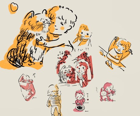 赤ちゃんや小さいお子様、ペットのイラスト描きます デフォルメ風のかわいいイラストです。 イメージ1