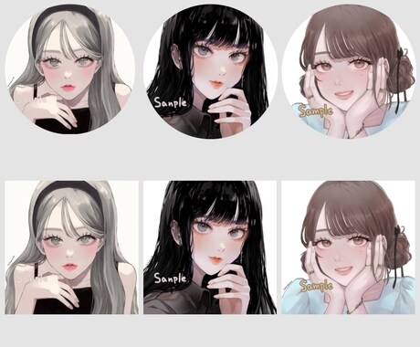 オシャレで目を惹く似顔絵風イラストアイコン描きます こだわりの美化イラスト！顔出しNGの方にもおすすめです！ イメージ2