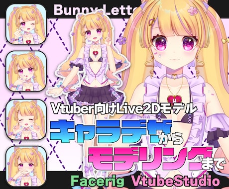 表情豊かな高可動域2DVtuberモデル作ります Vtuber業界活動４年目の絵師とモデラーのタッグで制作！ イメージ1