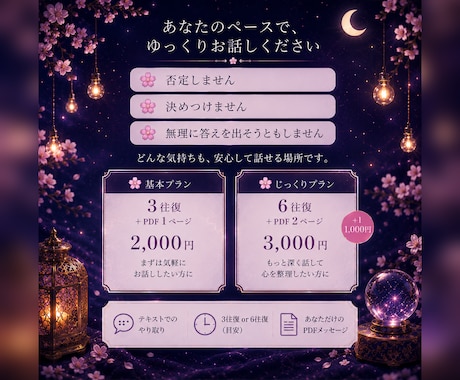 誰にも言えない気持ちを優しくお聴きします 否定も決めつけもせず、あなたの心に寄り添います✿.* イメージ2