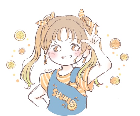 ゆるい人物イラストお描きします 上半身のみの人物イラストをフルオーダーにて承ります！ イメージ2