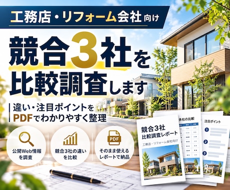 工務店・リフォームの競合3社を調査します イメージ1