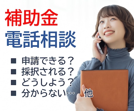 補助金申請全般、電話で相談できます イメージ1