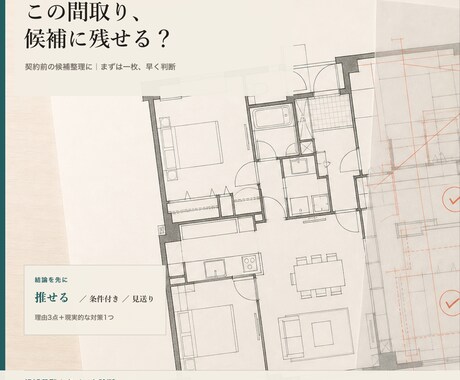 候補の間取り1件を風水で簡易診断します イメージ1