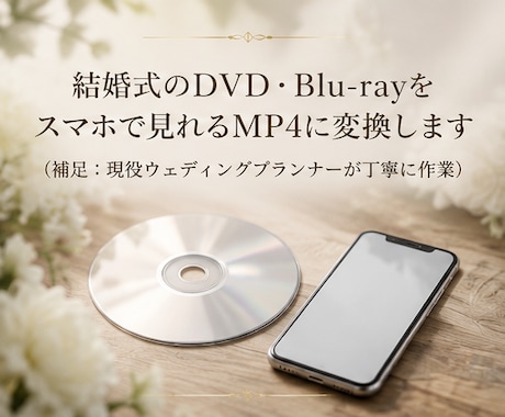 最短即日！結婚式DVDをスマホへ。MP4変換します 思い出を手のひらに。iPhoneやスマホでいつでも感動を再生 イメージ1