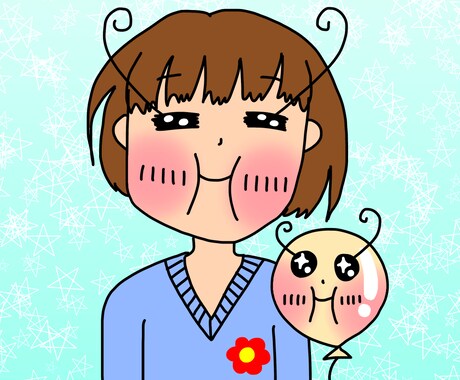 ぷにっと可愛い似顔絵風SNS用アイコンを描きます 少しデフォルメした可愛いSNS用アイコンが必要な方へ イメージ2