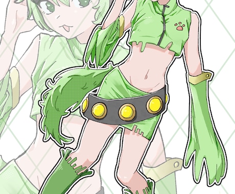 商用利用可！パキッとした線と色で描きます 一週間以内納品可能！値段プラス無し全身可能 イメージ2