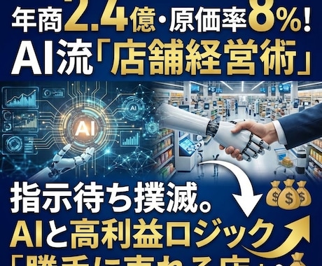 年商2.4億AI流「店舗経営術」お教えいたします 指示待ち撲滅。AIと高利益ロジックで「勝手に売れる店」へ イメージ1