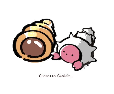 ゆるいワンポイント動物、食べ物イラスト描きます むちっとかわいいシンプルな色使いのイラストです。 イメージ2