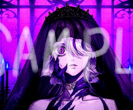 MV一枚絵、SNSアイコンお描きします ダークでビビッドな世界観で見る人を魅了させます イメージ1