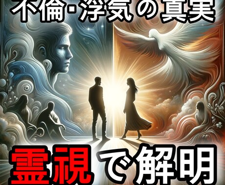 不倫・浮気の真実を霊視で解明します 秘められた感情、未来の展望を明らかに イメージ1