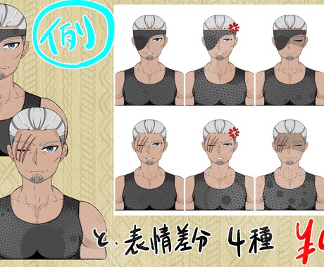 TRPGのキャラクターイラスト描きます 表情差分・小物差分複数ご用意します イメージ2