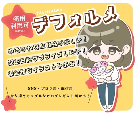ゆるかわ✿デフォルメ似顔絵描きます 【先着１０名様限定】低価格でデフォルメ似顔絵を求むあなたへ！ イメージ1