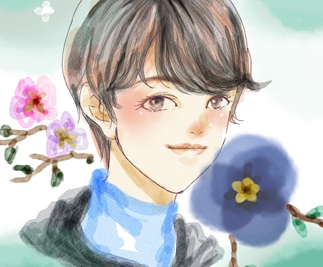 あなたにあった色合いと絵柄をご提案します おしゃれ可愛い水彩風イラストで、貴方の魅力を引出します！ イメージ2