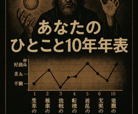 あなたのひとこと10年年表を作ります 10年の運気を折れ線グラフにして1年ごとを一言で表します イメージ1