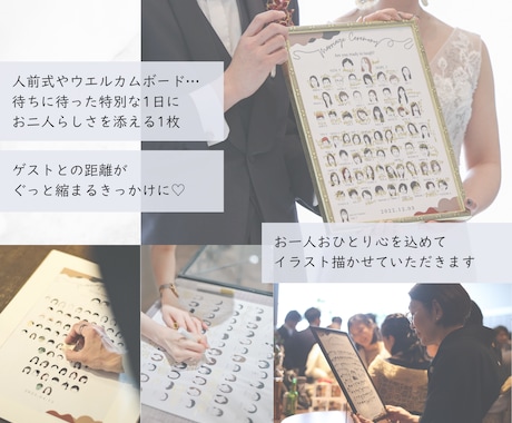 ゲスト参加型┊似顔絵入り結婚証明書作成します 全員のサイン・指印で創り上げる オーダーメイド演出 イメージ2