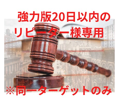 20日以内リピーター専用　強力版　制裁します 制裁メニュー20日以内同じターゲットの方のみのリピート割 イメージ1