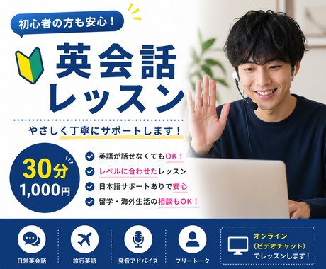 初心者向けやさしい英会話レッスンします 海外経験あり英会話レッスンします イメージ1