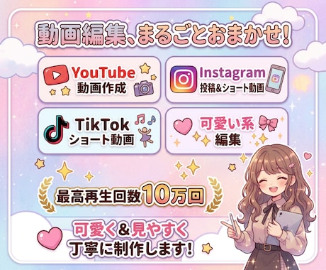 SNS用の動画編集承ります 最高再生回数10万回達成した、YouTuberが作ります！ イメージ1