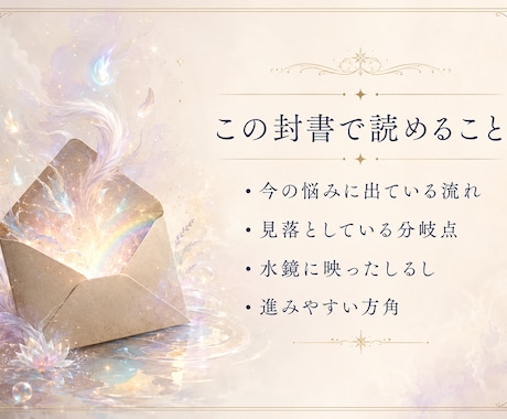 未来からの封書｜今の問いと進む方角を鑑定します 今の問いに映るしるしと、進む方角を一通にして届けます イメージ2