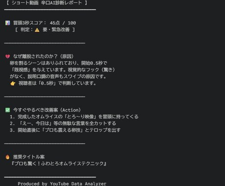 先着5名！ショート動画5本診断＆離脱原因特定します モニター価格！感覚ではなくデータで「伸びない理由」を全解明 イメージ2