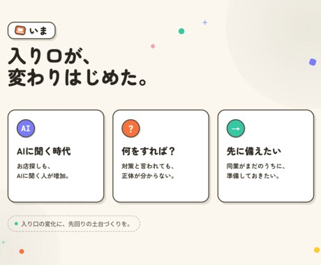 AI検索で紹介されやすいサイトに整えます 調べものが検索からAIへ。見つけてもらう準備を先に イメージ2