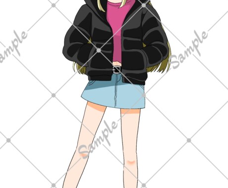 ギャル風女子【表情差分5種類】立ち絵販売します 商用可・ギャル風女子の立ち絵販売します【表情差分5種類】 イメージ2