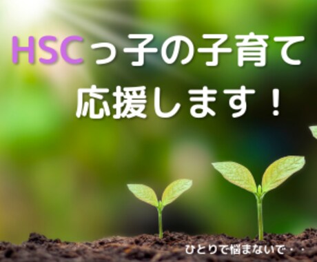HSCのお子様に関するお悩み、お聴きします 我が子のHSC気質にどう対応したらいいか悩んでいませんか？ イメージ1