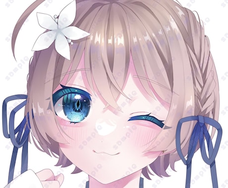透明感のあるイラスト描きます キラキラ瞳に透明感のあるイラストでアイコンを華やかに！ イメージ2