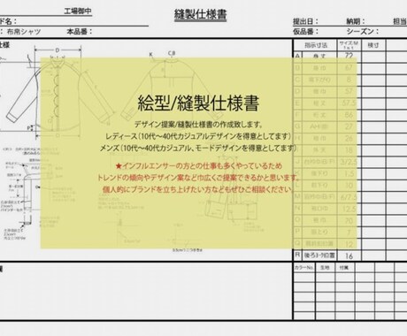 アパレル【洋服企画、ロゴ作成、縫製仕様書】出来ます レディース、メンズのヤングカジュアルが得意です。 イメージ2
