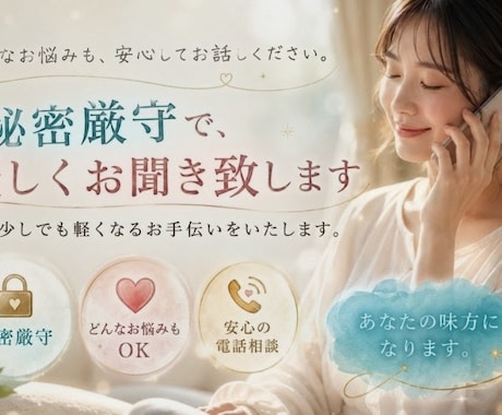 1分からOK♪モヤモヤした気持ち聞きます 友人知人家族に相談しにくい、そんな話もお聞きします！ イメージ1